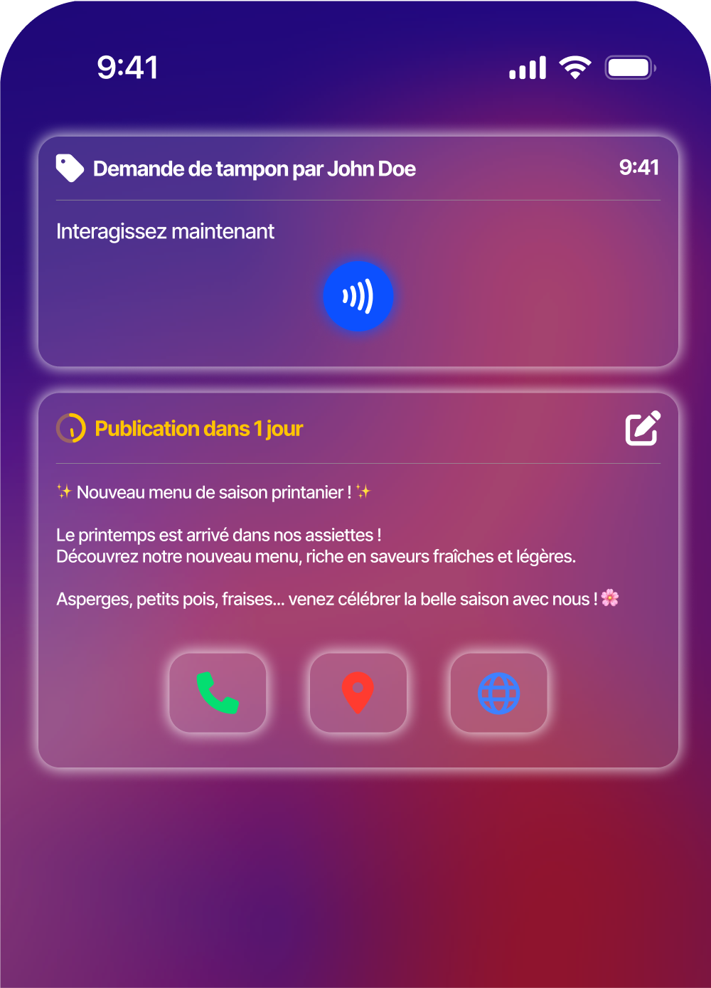 Activities interface