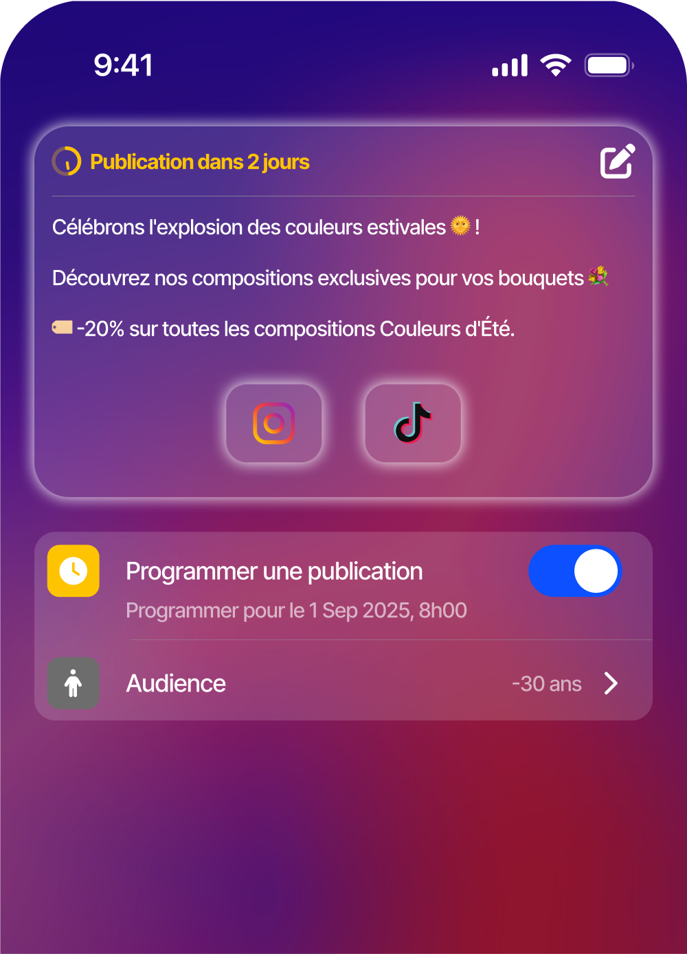 Post scheduling interface